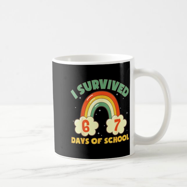 I Survived 67 Days Of School Funny Meme Student Te Kaffemugg (Höger)