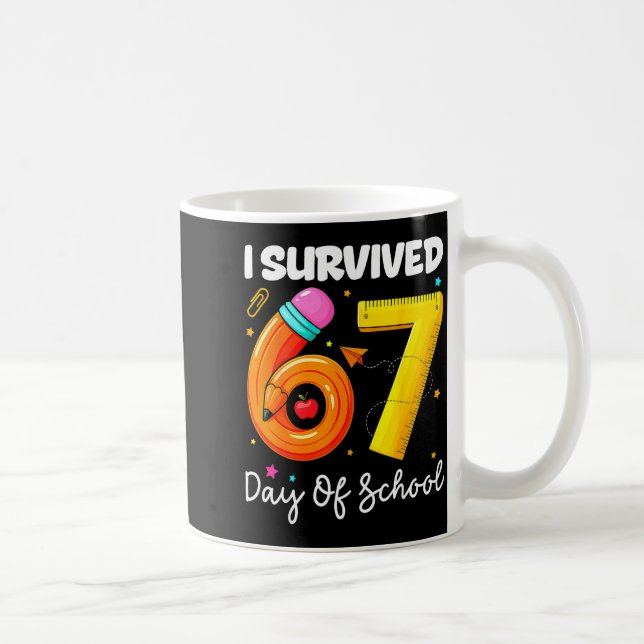 I Survived 67 Days Of School Funny Meme Teacher St Kaffemugg (Höger)
