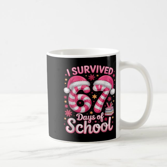 I Survived 67 Days Of School Funny Meme Teacher St Kaffemugg (Höger)