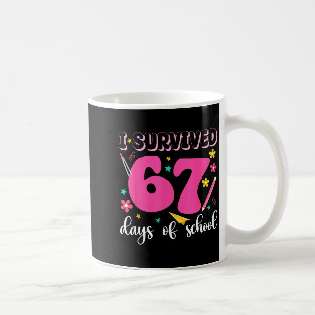 I Survived 67 Days Of School Funny Meme Teacher St Kaffemugg (Höger)