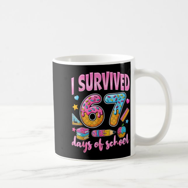 I Survived 67 Days Of School Funny Meme Teacher St Kaffemugg (Höger)