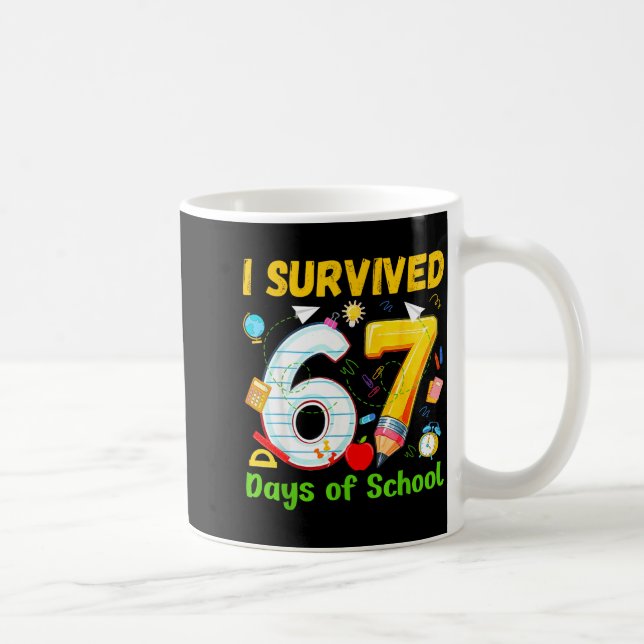 I Survived 67 Days Of School Funny Meme Teacher St Kaffemugg (Höger)