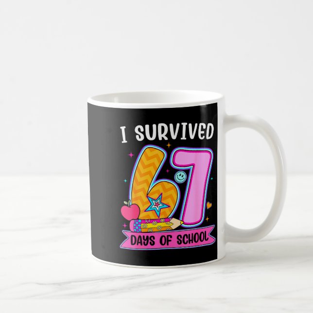 I Survived 67 Days Of School Funny Meme Teacher St Kaffemugg (Höger)