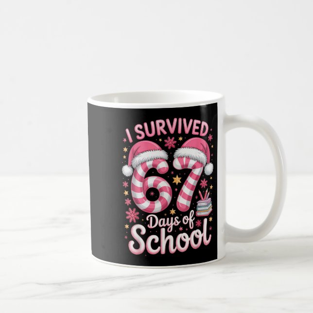 I Survived 67 Days Of School Funny Meme Teacher St Kaffemugg (Höger)