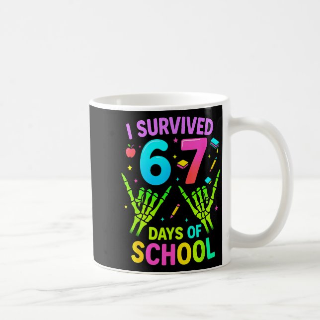 I Survived 67 Days Of School Funny Meme Teacher St Kaffemugg (Höger)