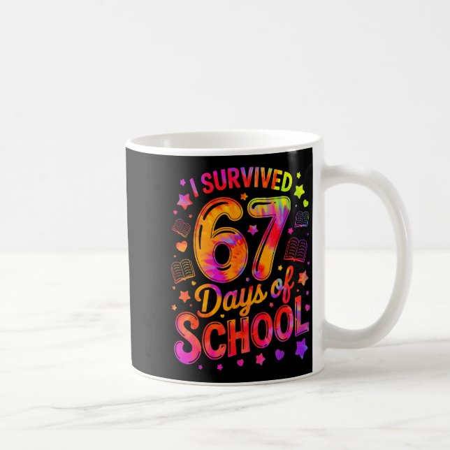 I Survived 67 Days Of School Funny Meme Teacher St Kaffemugg (Höger)