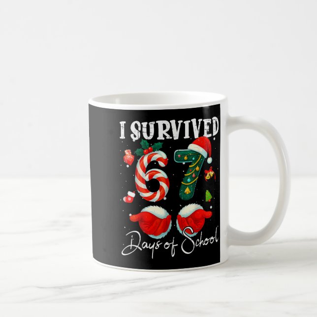I Survived 67 Days Of School Funny Meme Teacher St Kaffemugg (Höger)