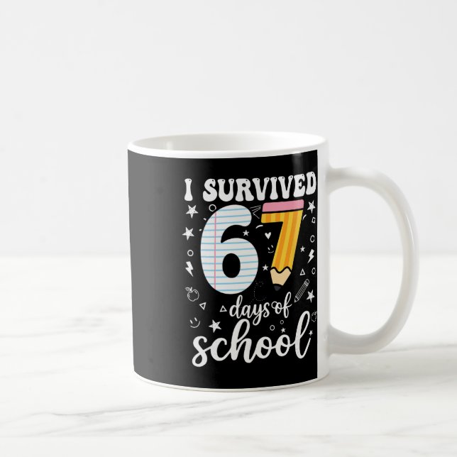 I Survived 67 Days Of School Funny Meme Teacher St Kaffemugg (Höger)