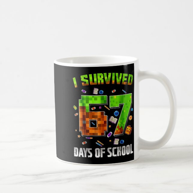 I Survived 67 Days Of School Funny Meme Teacher St Kaffemugg (Höger)