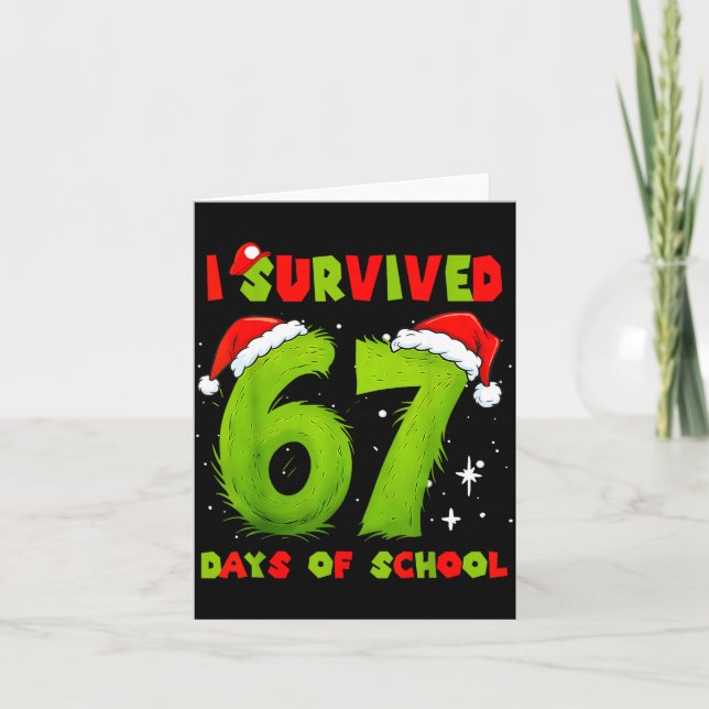 I Survived 67 Days Of School Funny Meme Teacher St Kort (Framsida)