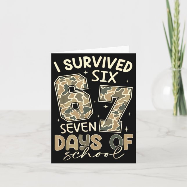 I Survived 67 Days Of School Funny Meme Teacher St Kort (Framsida)