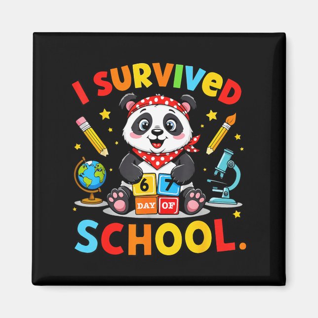 I Survived 67 Days Of School Funny Meme Teacher St Magnet (Framsidan)