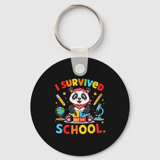 I Survived 67 Days Of School Funny Meme Teacher St Nyckelring (Framsida)
