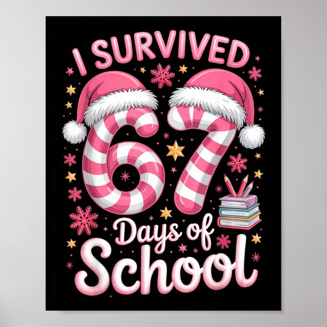 I Survived 67 Days Of School Funny Meme Teacher St Poster (Framsidan)