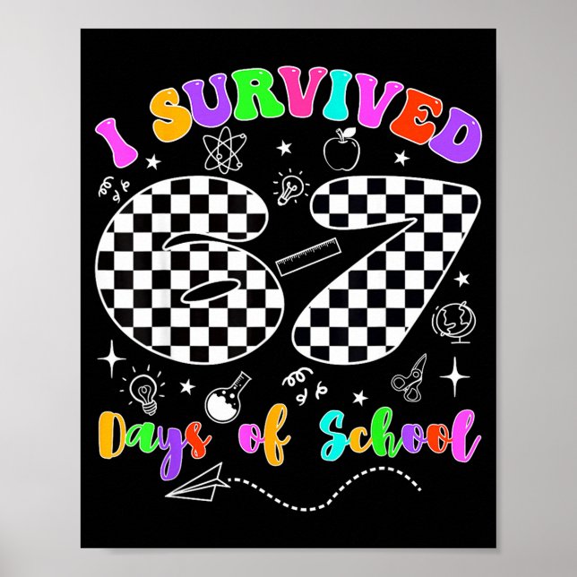 I Survived 67 Days Of School Funny Meme Teacher St Poster (Framsidan)