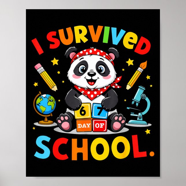 I Survived 67 Days Of School Funny Meme Teacher St Poster (Framsidan)