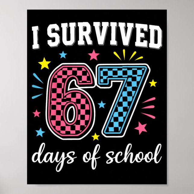 I Survived 67 Days Of School Funny Meme Teacher St Poster (Framsidan)