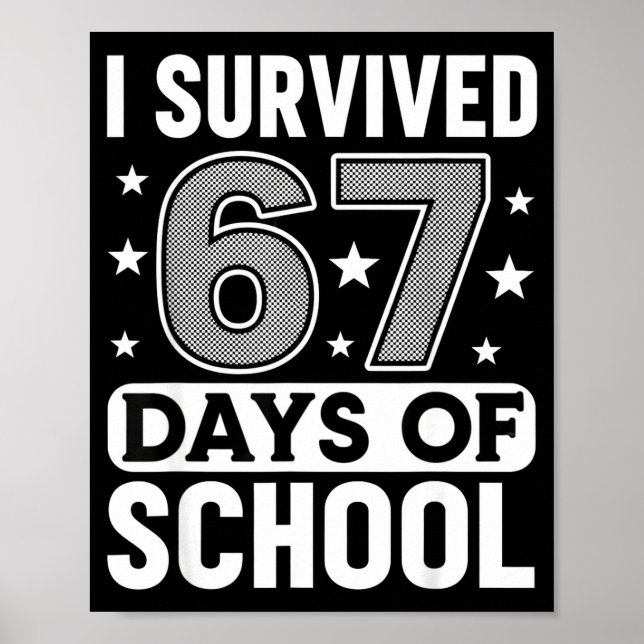 I Survived 67 Days Of School Funny Meme Teacher St Poster (Framsidan)