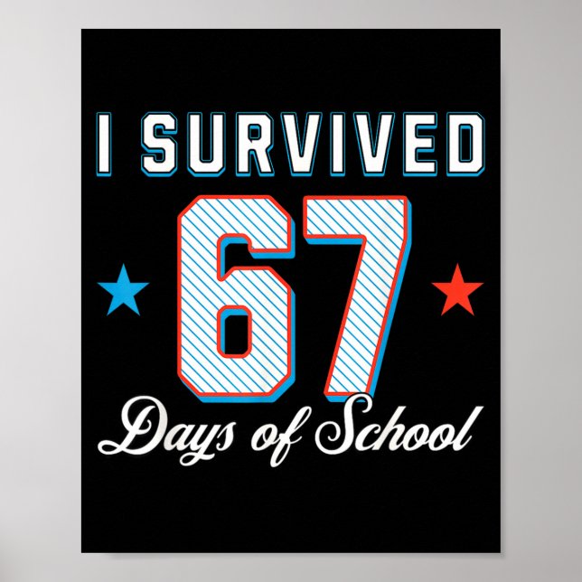 I Survived 67 Days Of School Funny Teacher And Stu Poster (Framsidan)
