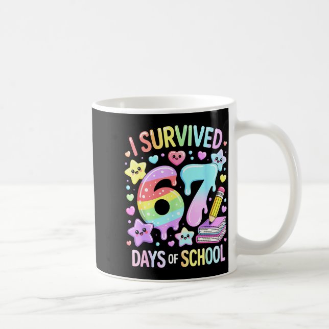 I Survived 67 Days Of School - Funny Teachers Stud Kaffemugg (Höger)