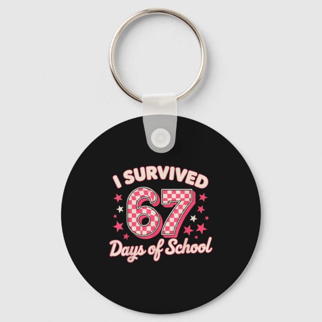 I Survived 67 Days Of School  Nyckelring (Framsida)