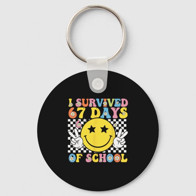 I Survived 67 Days Of School Six Seven Meme For Me Nyckelring (Framsida)