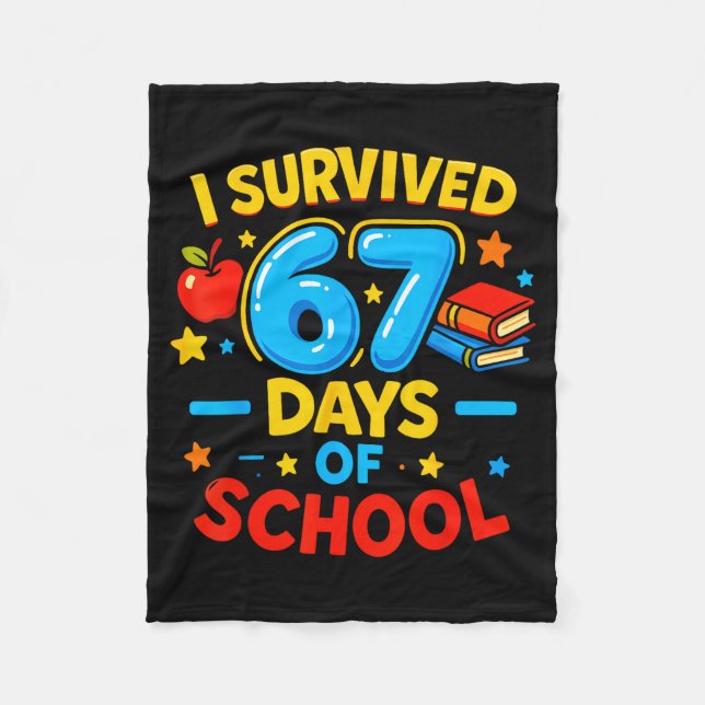 I Survived 67 Days Of School Six Seven Meme Teache Fleecefilt (Framsidan)