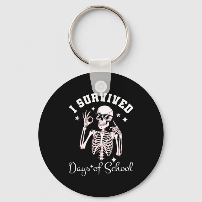 I Survived 67 Days Of School Skeleton Student Teac Nyckelring (Framsida)