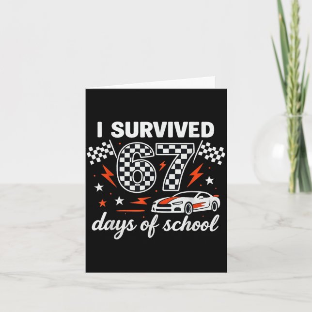 I Survived 67 Days Of School Students Teachers 100 Kort (Framsida)