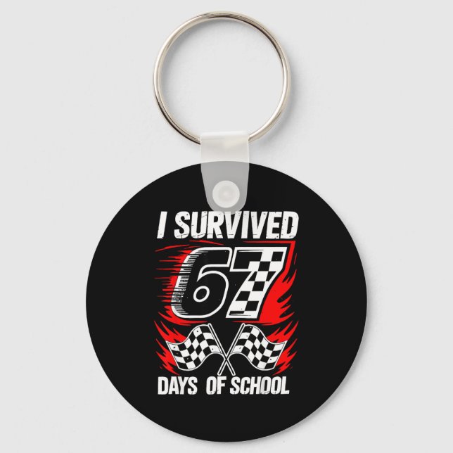I Survived 67 Days Of School Students Teachers 100 Nyckelring (Framsida)