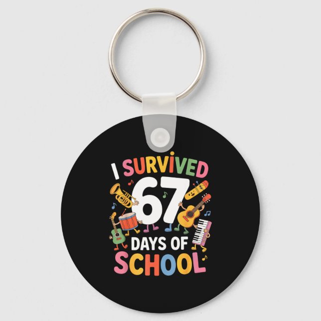 I Survived 67 Days Of School - Teachers Students M Nyckelring (Framsida)