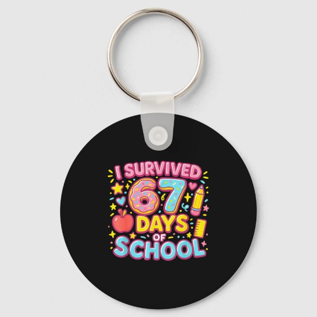 I Survived 67 Days Of School Teachers Students  Nyckelring (Framsida)