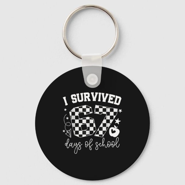I Survived 67 Days Of School Teachers Students Six Nyckelring (Framsida)