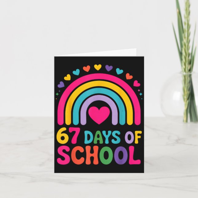 I Survived 67 Days Of School Tie Die Rainbow Lover Kort (Framsida)