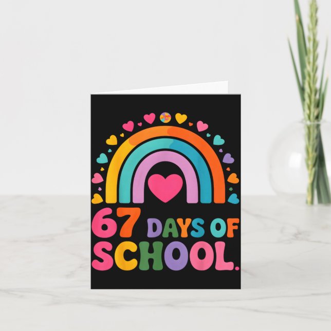 I Survived 67 Days Of School Tie Die Rainbow Lover Kort (Framsida)