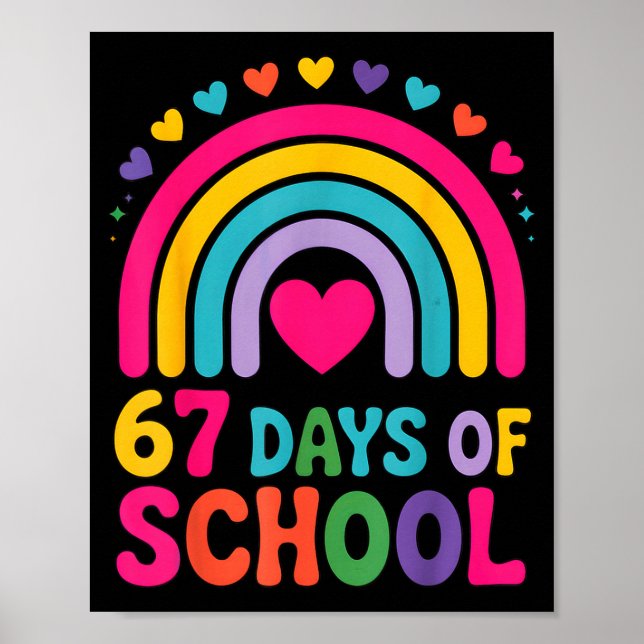 I Survived 67 Days Of School Tie Die Rainbow Lover Poster (Framsidan)