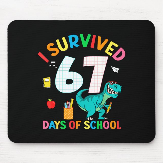 I Survived 67 Days Of School Trex Funny 67 Teacher Musmatta (Framsidan)