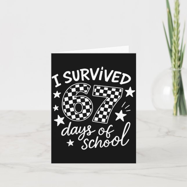 I Survived 67 Six Seven Days Of School Checkered B Kort (Framsida)