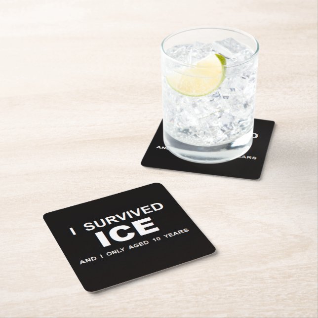 I Survived ICE  Underlägg Papper Kvadrat (Insitu)
