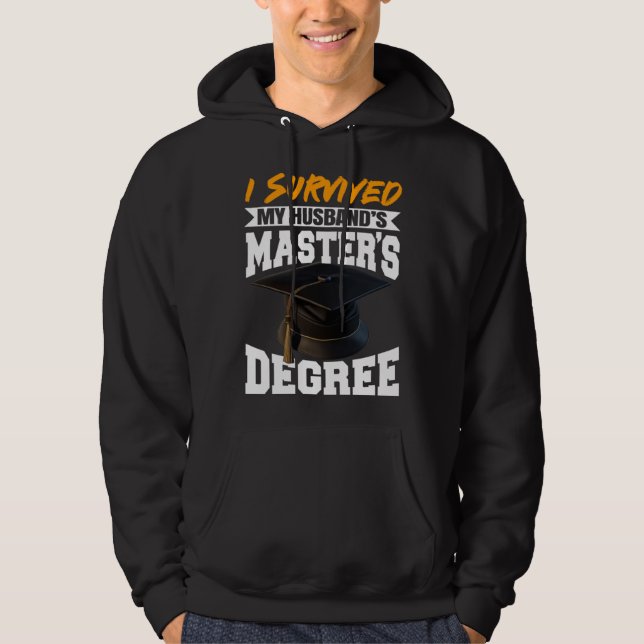 I Survived My Husband s Masters Degree Diploma gra Hoodie (Framsida)