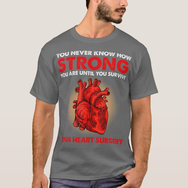 I Survived Open Heart Surgery Bypass Recovery T Shirt (Framsida)