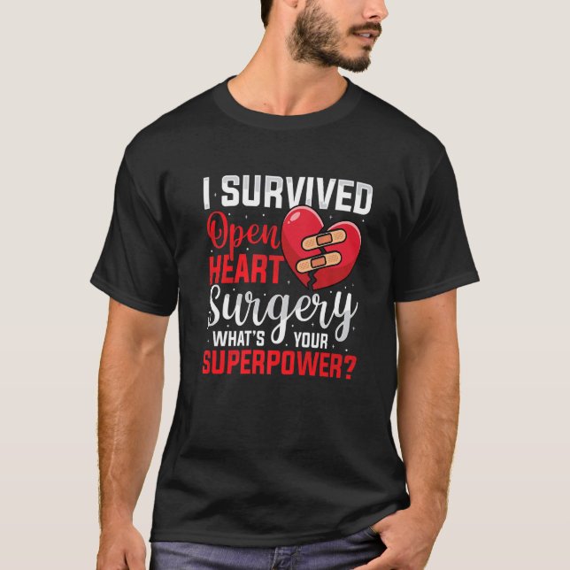 I Survived Open Heart Surgery Open Heart Surgery M T Shirt (Framsida)