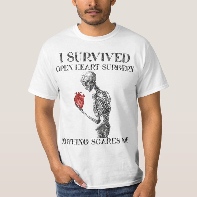 I Survived Open Heart Surgery Survivor Gift  T Shirt (Framsida)