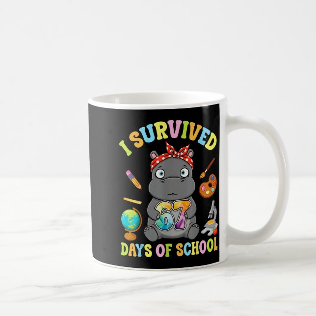 I Survived Six Seven Days Of School Cute Hip Stude Kaffemugg (Höger)