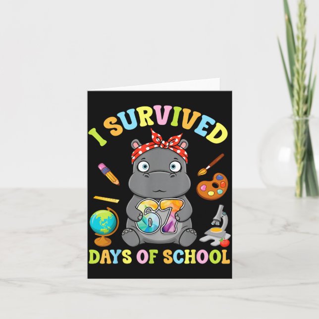 I Survived Six Seven Days Of School Cute Hip Stude Kort (Framsida)