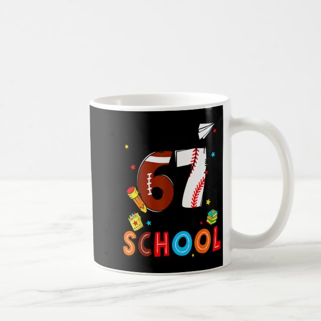 I Survived Sixty Seven Days Of School Funny Baseba Kaffemugg (Höger)