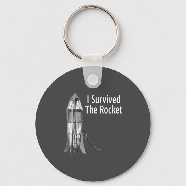 I Survived The Rocket Funny Apparel  Nyckelring (Framsida)