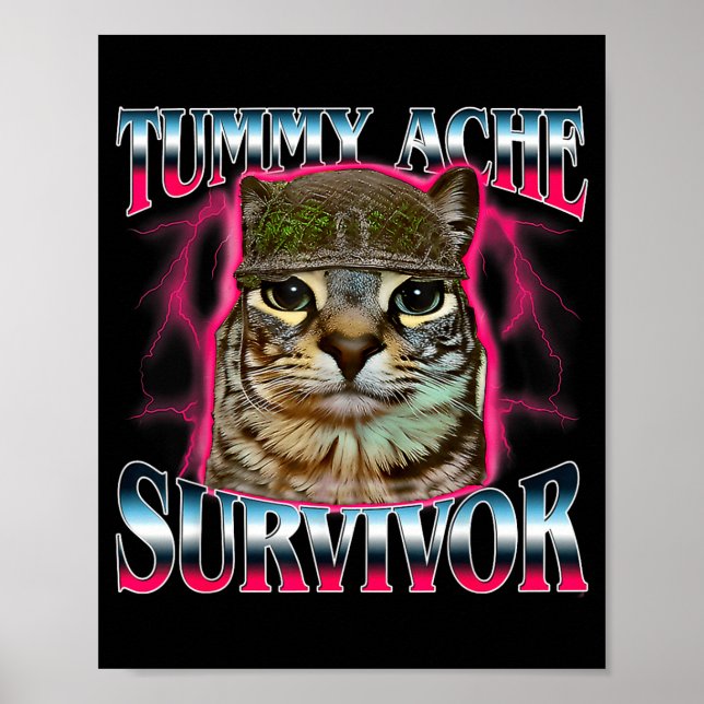 I Survived Today's Funny Tummy Ache Survivor Cat M Poster (Framsidan)