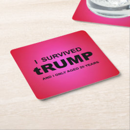 I Survived tRUMP Underlägg Papper Kvadrat