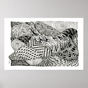 i svartvitt - abstrakt Manatee Poster